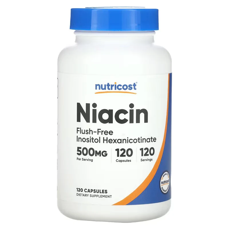 Nutricost Vitamin B3 Niacin Flush-Free 500 mg 120 Capsules