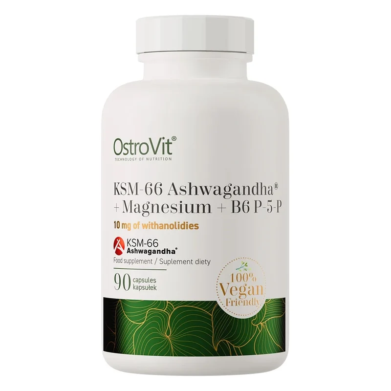 OstroVit Ashwagandha KSM66 + Magnezyum + B6 P-5-P Vege 90 kapsül