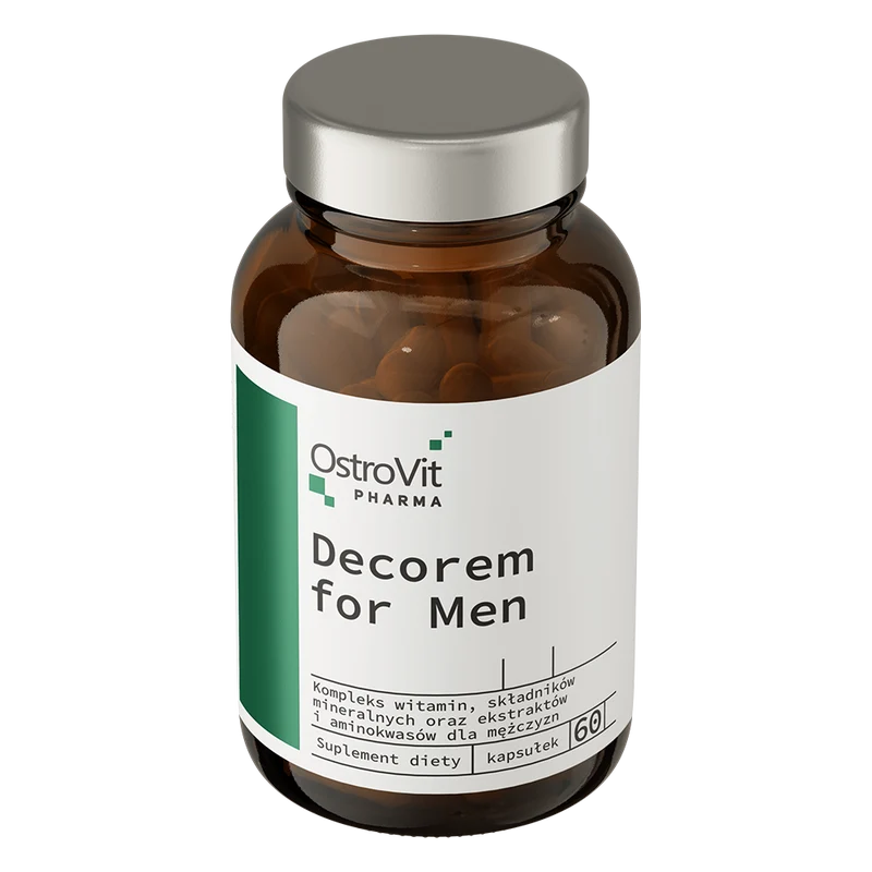 Ostrovit Decorem For Men Vitamin 60 caps (L-theanine+Zinc+L-tyrosine+vitamin C+D3+niacin+Kelp+B12)