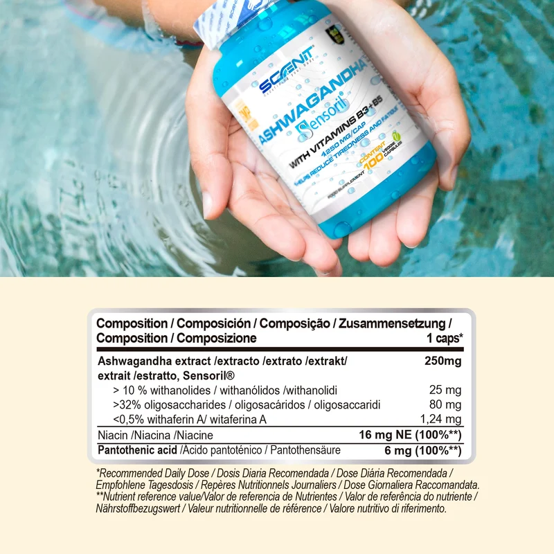 Scenit Nutrition Ashwagandha Sensoril® with  and Vitamin B3 and B5 - 100 vegan caps
