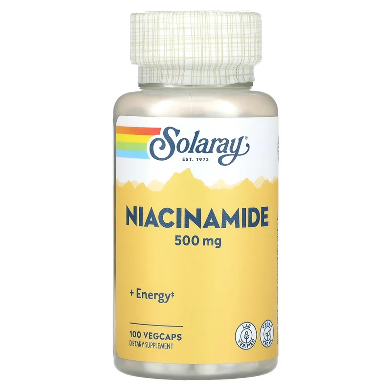 Solaray, Niacinamide, 500 mg, 100 VegCaps - Non flush (Cilt desteği)