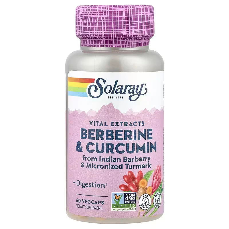 Solaray, Vital Extracts, Berberine & Turmeric Curcumin, 60 VegCaps