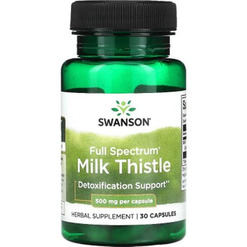 Swanson Full Spectrum Milk Thistle Deve dikeni Detox 500 mg 30 Caps