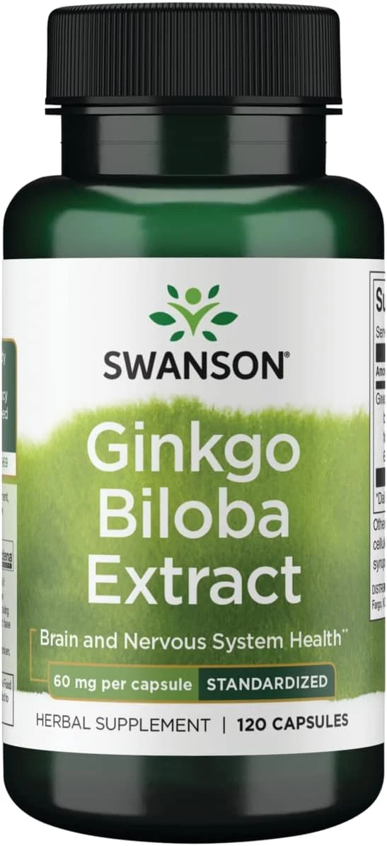 Swanson Ginkgo Biloba Brain and Nervous System Health  60MG 120 Caps