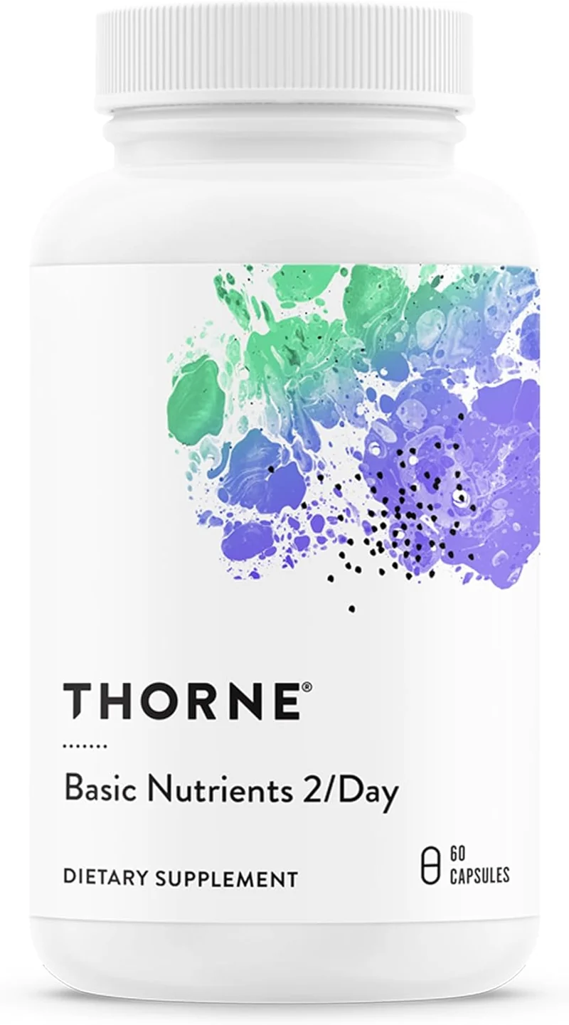 THORNE - Basic Nutrients 2/Day - Comprehensive Daily MultiVitamin with Optimal Bioavailability - Vitamin & Mineral Formul 60 Caps
