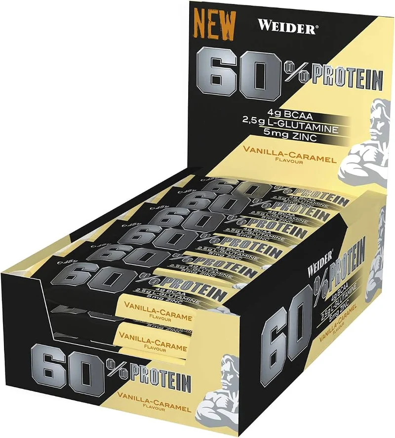WEIDER %60 Protein Bar - 24×45 gr - Vanilla Caramel